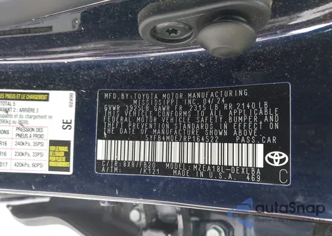 2024 Toyota Corolla Le из США, поврежденный, VIN 5YFB4MDE7RP164522